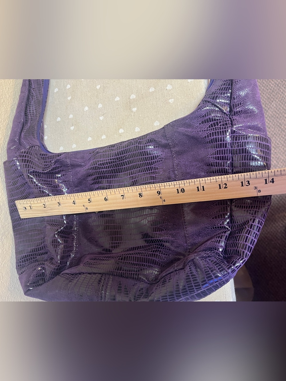 Pinky Purple Textured Hobo Bag - Picture 10 of 11
